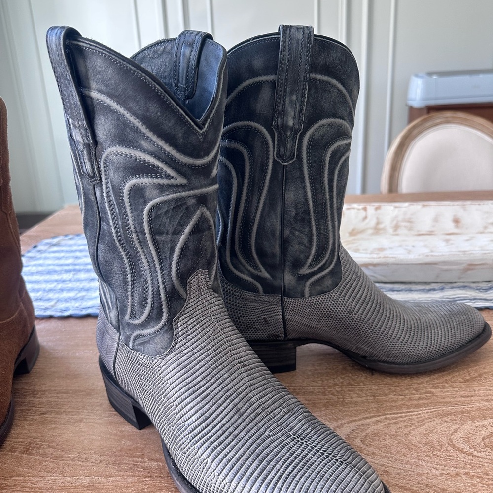 Tecovas “The Nolan” Gunsmoke Relic Lizard Cowboy Boots